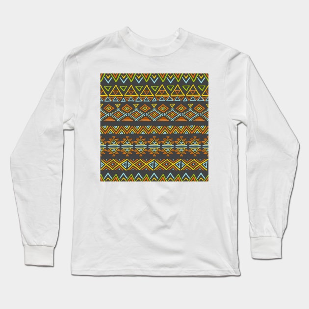 Set of geometric seamless patterns Long Sleeve T-Shirt by Olga Berlet